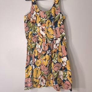 NINE WEST Women’s Bright Floral Print Sleeveless Cocktail Dres Sz 16 Multicolor